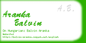 aranka balvin business card